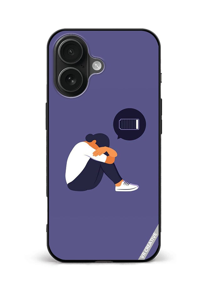 VR CREATIVE Protective Case Cover For Apple iPhone 16 Battery Low Design Multicolour