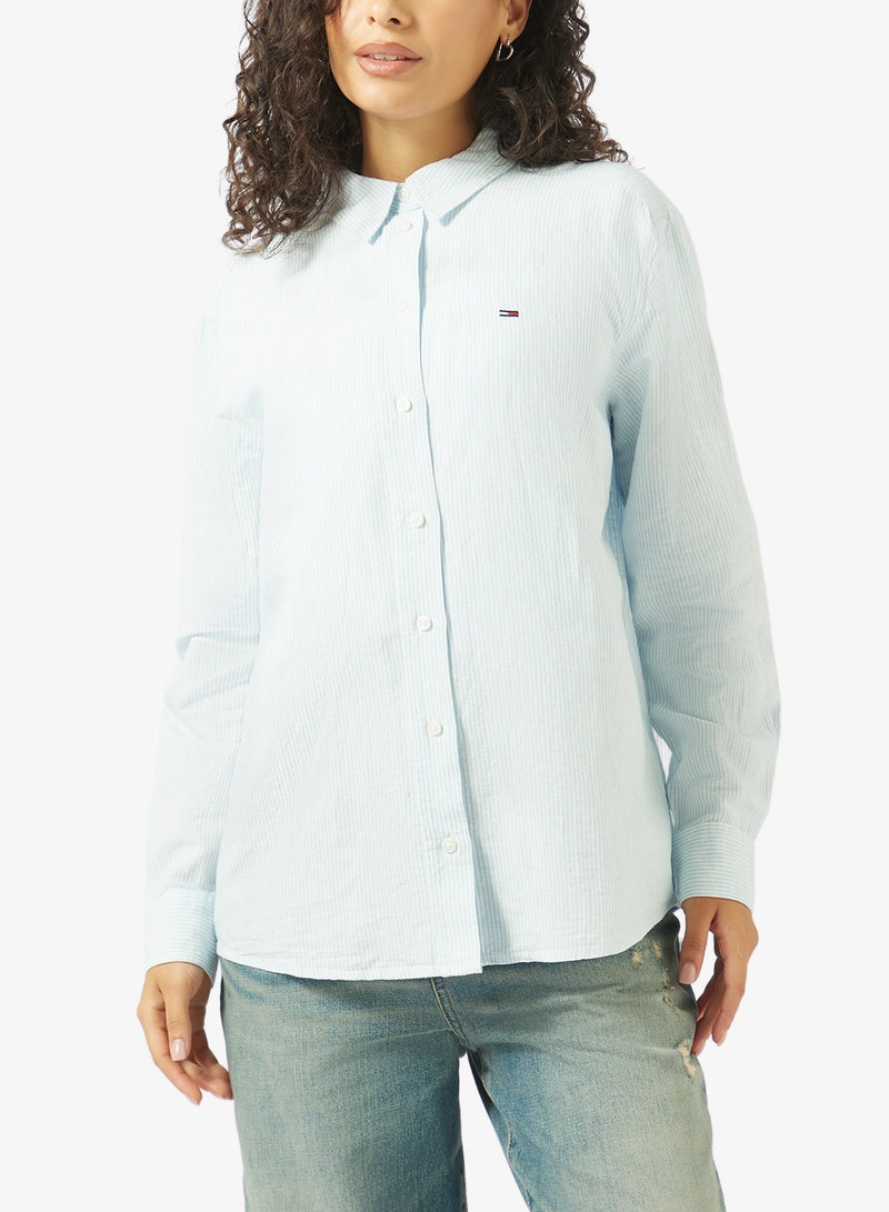 TOMMY JEANS Relaxed Fit Linen Blend Shirt - Image 3