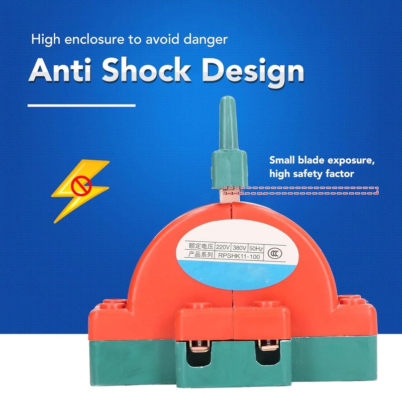 2P Blade Switch, Double Throw Load Switch 220V 380V Good Conductivity for Home Hotel School (100A) - Image 4