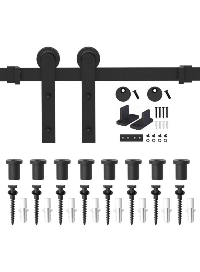 ROBUSTLINE Black Straight Design Sliding Roller Barn Single Wood Door Hardware Closet Track Kit Set 3 Mtr 10 Foot - Image 4