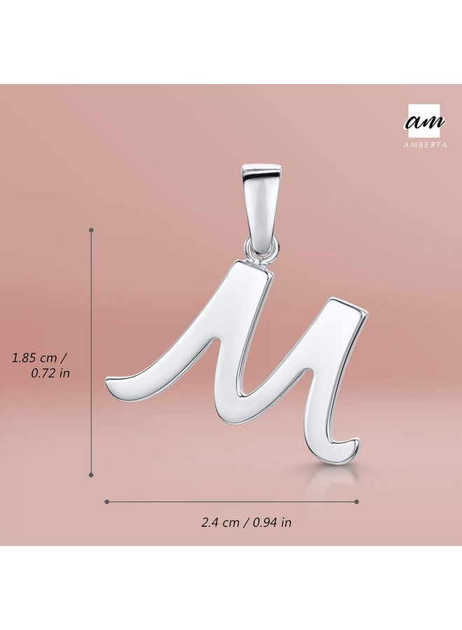 Amberta قلادة حرف الأبجدية من الفضة الإسترلينية 925 مخصصة للنساء بتصميم رمزي قابل للتكديس M - Image 3