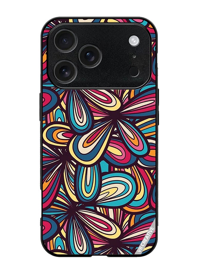 VR CREATIVE Protective Case Cover For Apple iPhone 17 Pro Max Flower Abstract Design Multicolour