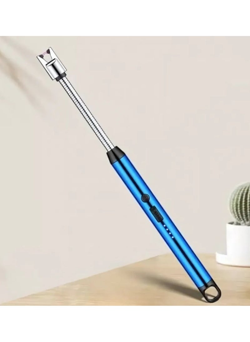 Electric Arc Lighter, Plasma Lighter Flameless Windproof USB Rechargeable for BBQ Gas Stove Candle Fireworks (Blue) - Image 2