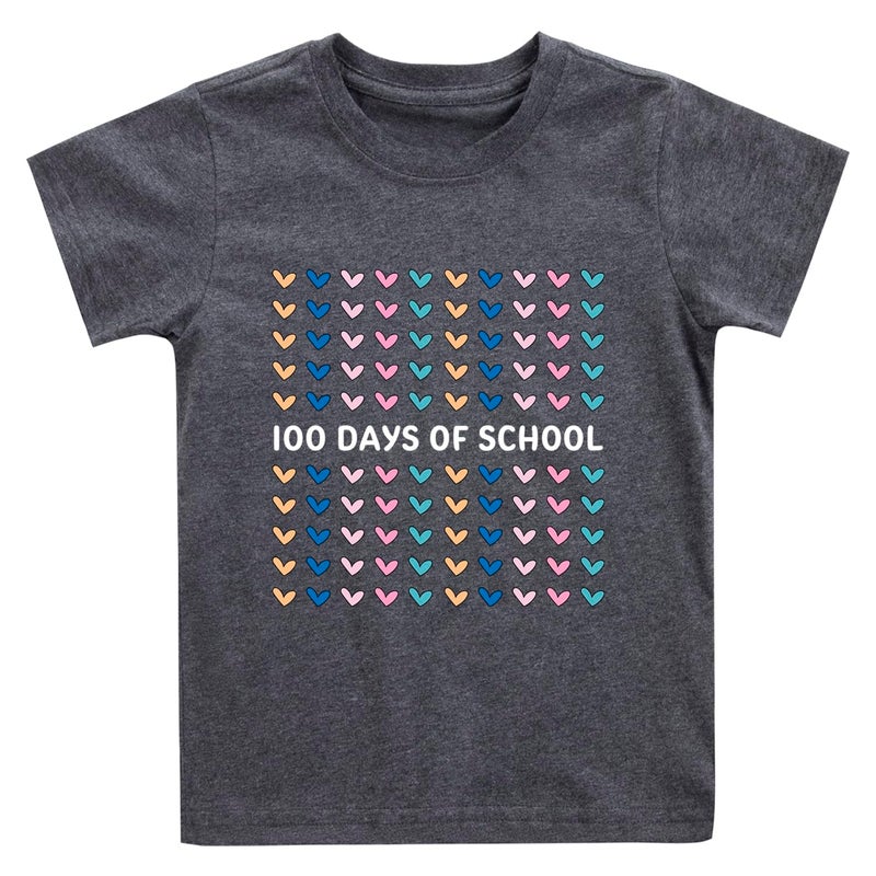 Geoyune 100 Days of School Shirt Boys Girls Toddler Happy 100th Day of School Celebration Tee Tops Outfit - Image 1