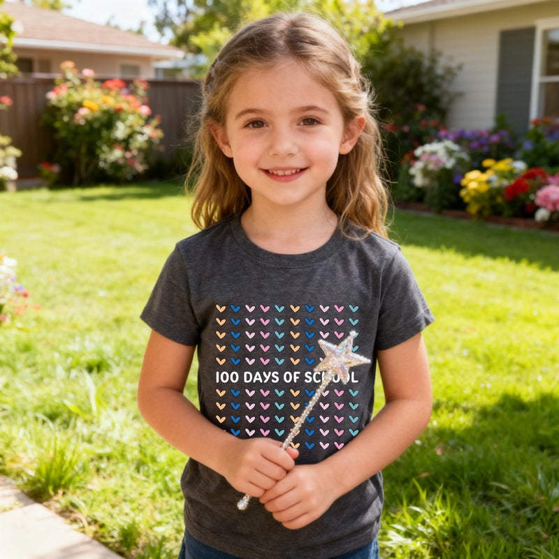 Geoyune 100 Days of School Shirt Boys Girls Toddler Happy 100th Day of School Celebration Tee Tops Outfit - Image 4
