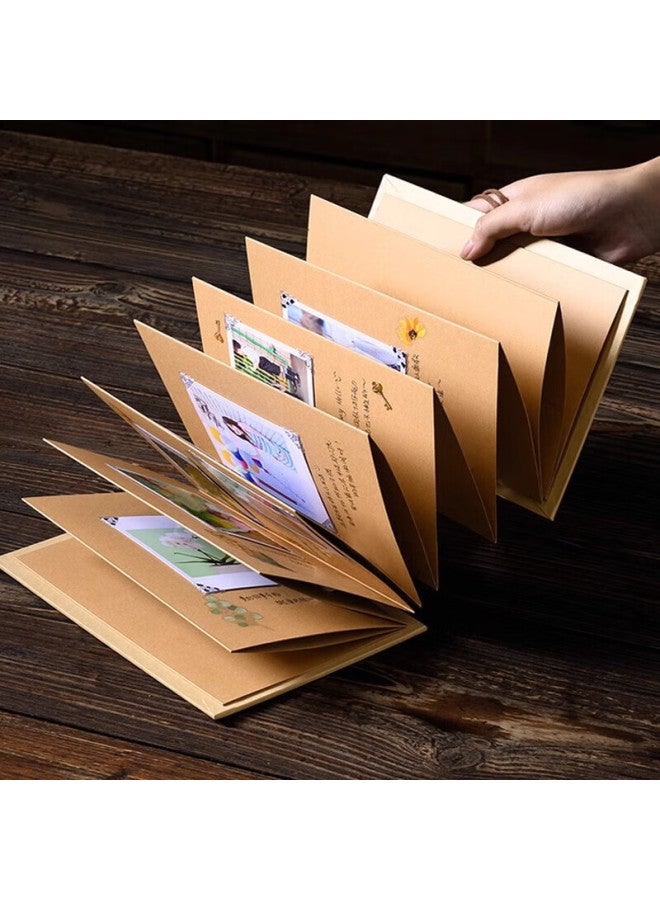 Jiamo Accordion Fold Diy Photo Al Stand-up Book Handmade Blank Sbook For Couples Friends Besties Creative Back-to-school Season Gift Cow Card Inner Pages For Teachers Classmates - Image 3