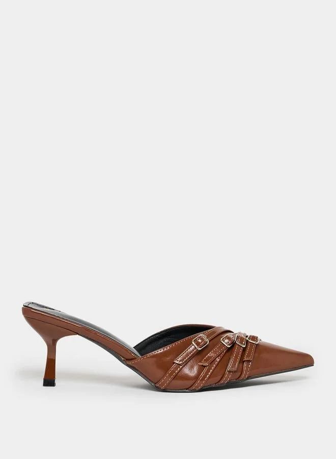 Styli Styli Buckle Strap Detail Pointed Toe Pumps