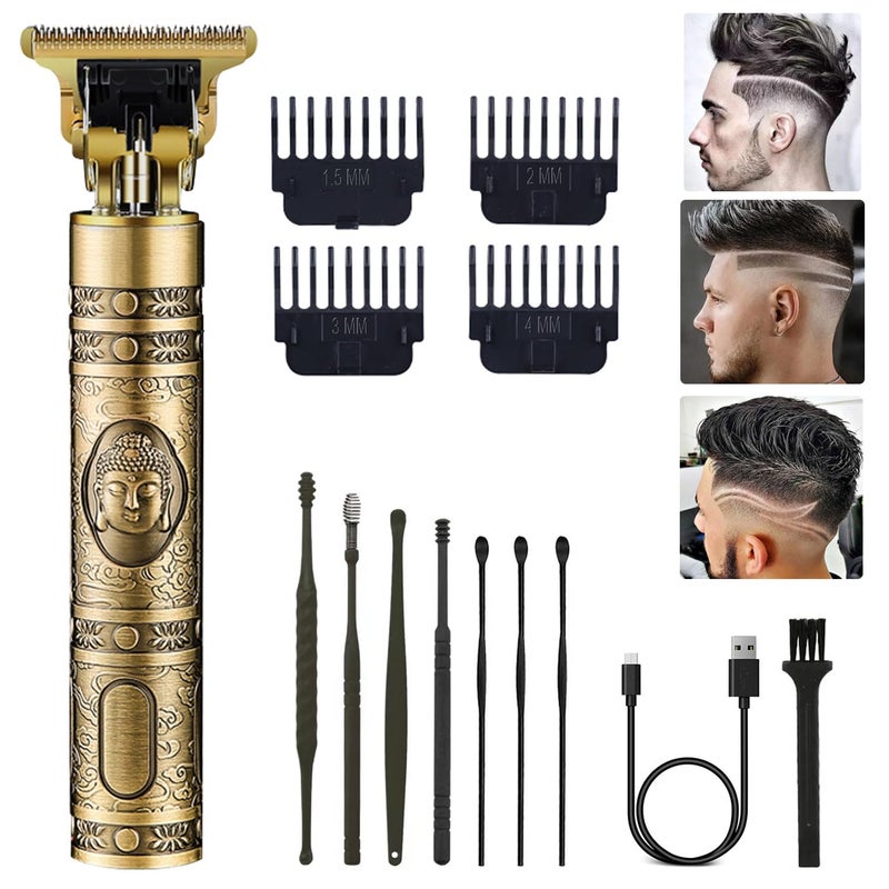 PXLISIE Hair Clippers for Men Professional Cordless Rechargeable Beard Trimmer Gold Kit with Guide Combs
