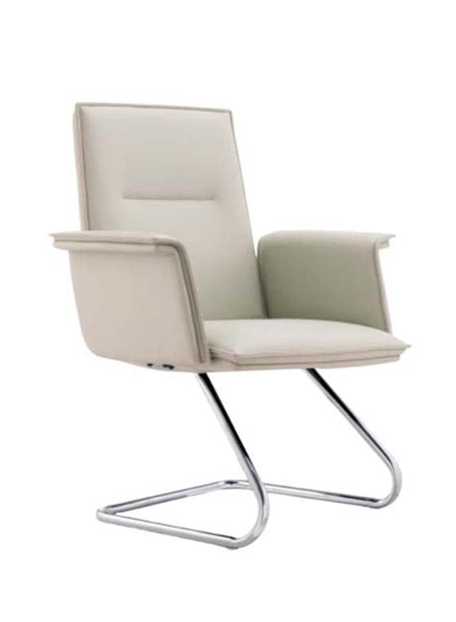 NEO FRONT FURNITURE Visitor Office Chair – Premium PU Leather Executive Guest Chair with Fixed Aluminum Base (No Wheels) for Office, Meeting Room & Reception Use