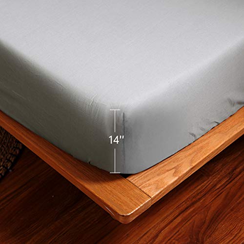 NHNHN Fitted Sheet-Deep Pockets-Soft Microfiber-Easy Care-Shrinkage and Fade Resistant-Fitted Sheets Queen Size for Girl Woman Teens Kids-Only 1 Fitted Sheet (Queen,Light Grey) - Image 2