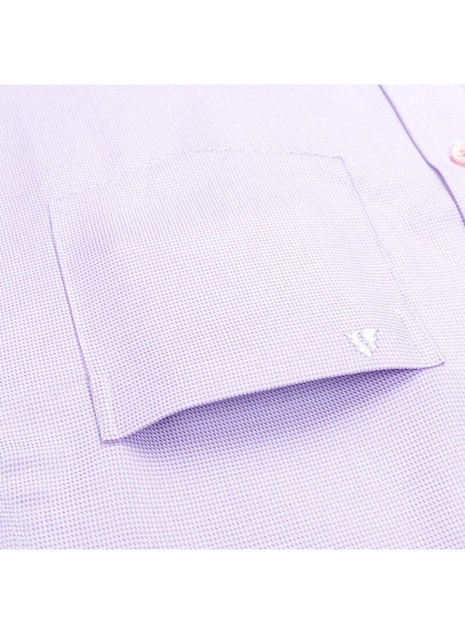Firs Wrinkle-resistant Bamboo Fiber Stretch Long Sleeve Shirt Men's Business Casual Formal Purple Houndstooth Size 43 - Image 1