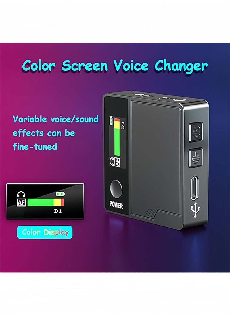 DAREU Mini Voice Changer Sound Card – Handheld Portable Live Voice Modulator with Color Screen and 11 Sound Effects – Plug & Play Microphone Voice-Changing Device for Streaming, Gaming, Karaoke  - Image 2
