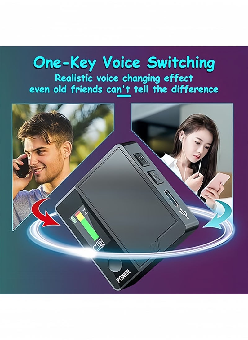 DAREU Mini Voice Changer Sound Card – Handheld Portable Live Voice Modulator with Color Screen and 11 Sound Effects – Plug & Play Microphone Voice-Changing Device for Streaming, Gaming, Karaoke  - Image 4