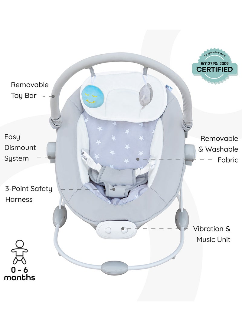 Moon Hopper Baby Bouncer Portable Soothing Seat With Vibration 0-6 Months - Image 3