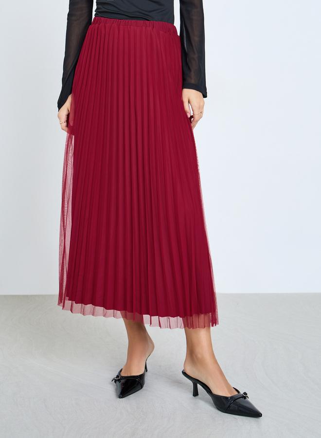 Take Two Red Lapel Blazer and Pleated Skirt Co-Ords - Image 4