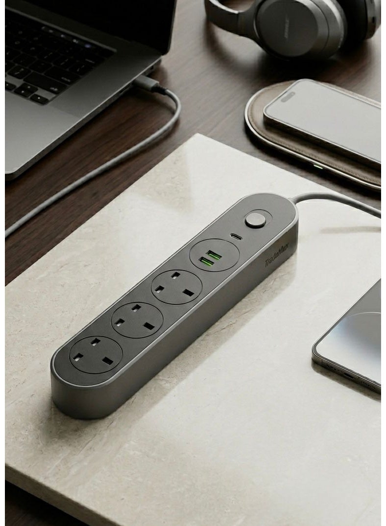 تراداماكس 5m Power Strip , 5 Meters Electric Extension Cord , 5m Power Extension Lead , Triple Socket Power Strip , Multi-Plug Extension , 2000W Power Socket , 13A Wall Socket Multi-Outlet , Power Strip with 3 UK Sockets and 2 USB Ports and Type-C Port , Power Converter , UK Plug Adapter , 3-Pin Multi-Plug Extension with Triple Sockets , Wall Extension with Dual USB and Type-C Port , PD Fast Charging Type-C Port , 3-Way Power Strip , Triple Extension Lead , Triple Plug Adapter , Smart Power Strip for Home and Office , Electric Power Adapter , 5m Extension Cable , Child-Safe Power Socket with Safety Shutter , Secure 3-Pin Electrical Plug , Power Hub with Safety On/Off Switch , Fast Charging Phone Power Strip , 220-240V Power Extension , Electronic Charging Station , Home and Office Electrical Supplies. - Image 1