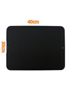 Food Grade Silicone Draining Mat Hotpad Black 30*40cm
