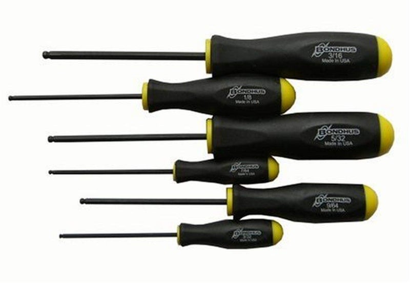 Bondhus 10645 Set of 7 Balldriver Screwdrivers ProGuard Finish sizes 564316Inch