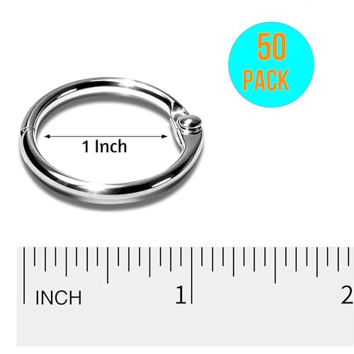 JANCAN 50 Pack 1 Inch Binder Rings, Metal Loose Leaf Book Rings, Sturdy Small Ring Clips for Index Cards,Key,Office,School,Home Crafts Ornaments and DIY Arts - Image 2