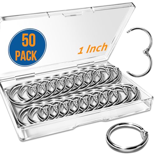 JANCAN 50 Pack 1 Inch Binder Rings, Metal Loose Leaf Book Rings, Sturdy Small Ring Clips for Index Cards,Key,Office,School,Home Crafts Ornaments and DIY Arts - Image 1