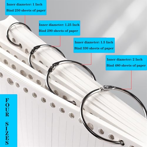 JANCAN 50 Pack 1 Inch Binder Rings, Metal Loose Leaf Book Rings, Sturdy Small Ring Clips for Index Cards,Key,Office,School,Home Crafts Ornaments and DIY Arts - Image 3
