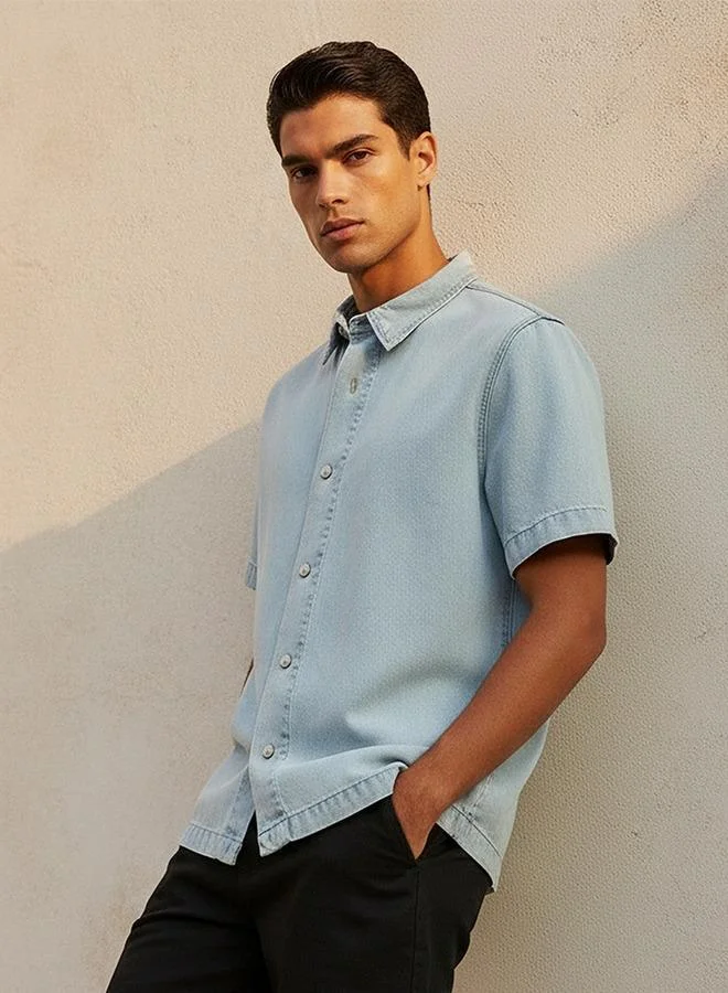 سبلاش فيڤ Men Collared Short Sleeves Shirt