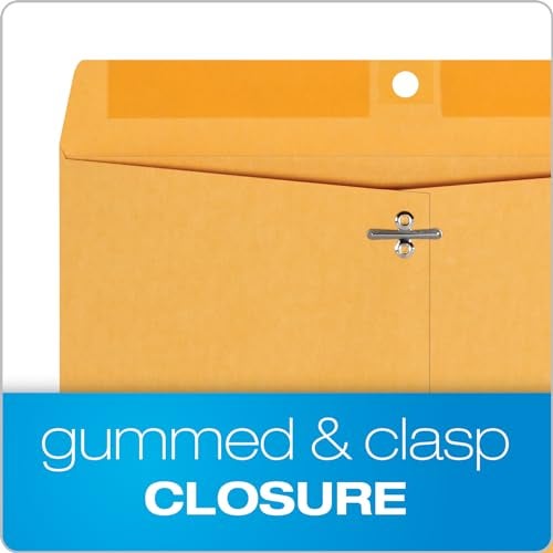 Quality Park 9-1/2" x 12-1/2" Clasp Envelopes, Brown Kraft, Gummed Flap, 100/Box (QUA37793) - Image 3