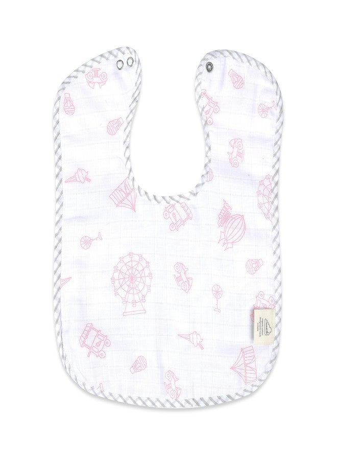 Masilo 100% Organic Ultrasoft Terry and Bamboo Classic Bib for Newborn Baby-Soft Large Classic Bib-Reusable Bib for Toddlers-Absorbent & Soft Bibs for Teething Babies,1 x Classic Bib - Carnival Pink - Image 3