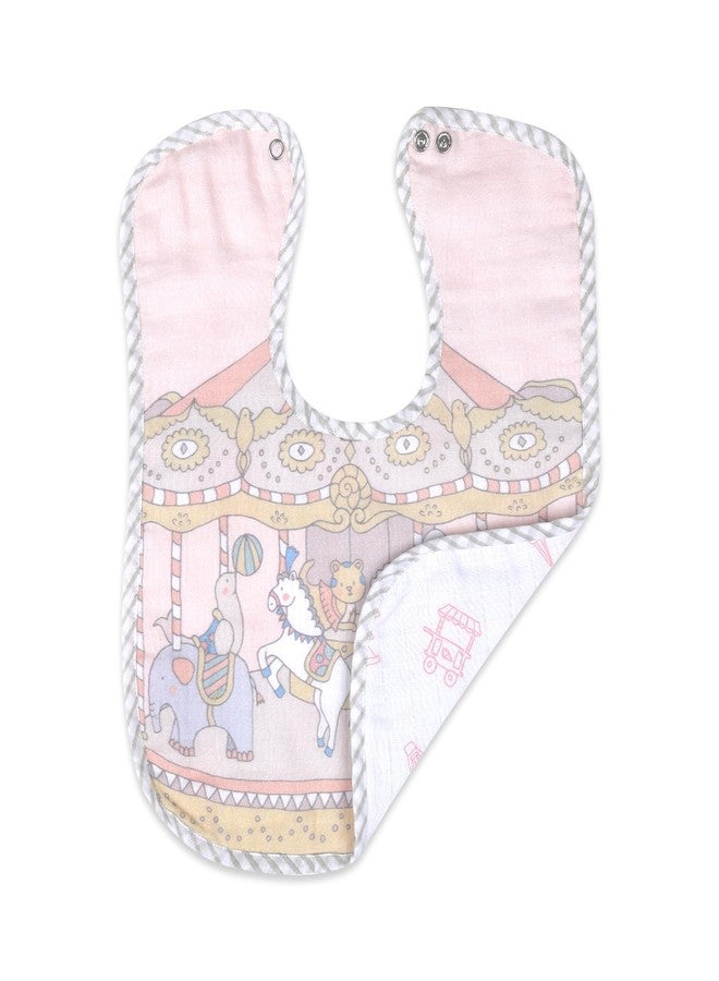 Masilo 100% Organic Ultrasoft Terry and Bamboo Classic Bib for Newborn Baby-Soft Large Classic Bib-Reusable Bib for Toddlers-Absorbent & Soft Bibs for Teething Babies,1 x Classic Bib - Carnival Pink - Image 4