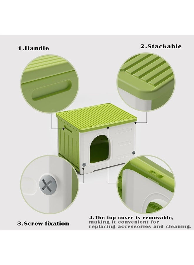 L&E Cat Litter Box Large, Cozy Pet Bed House, Plastic Cat House for Outdoor Indoor Use, Warm Cave Sleeping Bed Nest, Cat House Weatherproof Waterproof Anti-splashing Easy Cleaning - Image 5