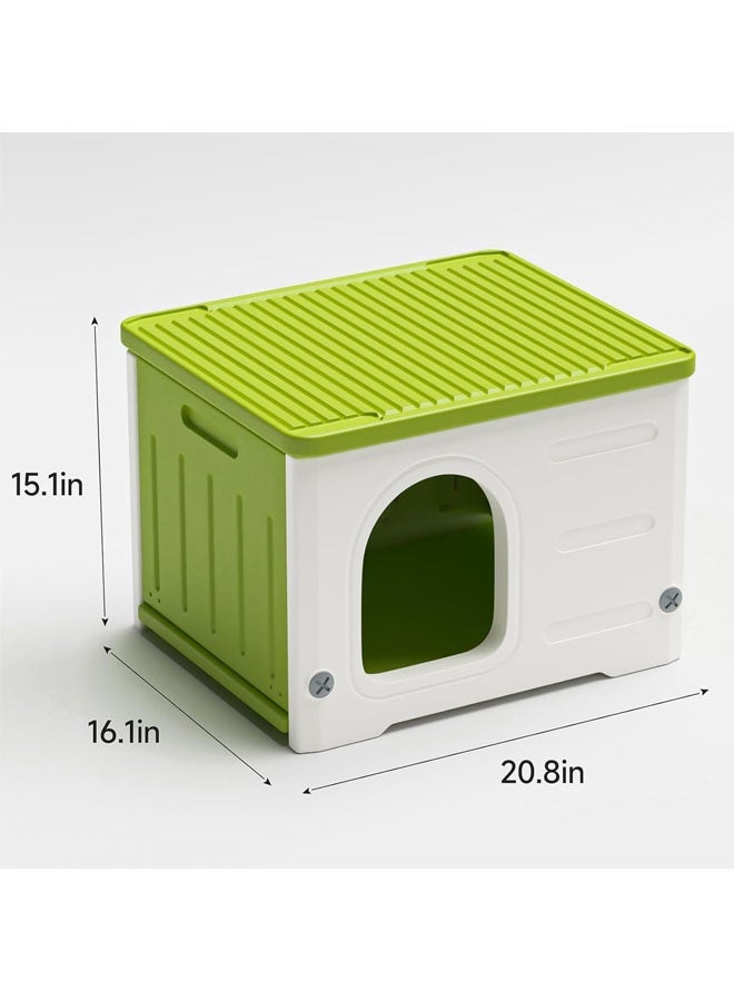 L&E Cat Litter Box Large, Cozy Pet Bed House, Plastic Cat House for Outdoor Indoor Use, Warm Cave Sleeping Bed Nest, Cat House Weatherproof Waterproof Anti-splashing Easy Cleaning - Image 3