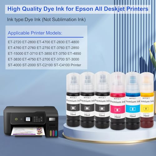 imtfzct Replacement for Epson T522 522 Ink Refill Bottles for ET-2803 ET-2720 ET4800 ET-2800 ET-2760 ET-4760 ET-2750 ET-3760 ET-2850 ET-15000 ET-4700 ST-4000 ST-2000 ET-3710 Printer(3BK C M Y) - Image 2
