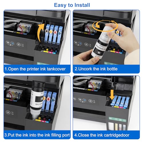 imtfzct Replacement for Epson T522 522 Ink Refill Bottles for ET-2803 ET-2720 ET4800 ET-2800 ET-2760 ET-4760 ET-2750 ET-3760 ET-2850 ET-15000 ET-4700 ST-4000 ST-2000 ET-3710 Printer(3BK C M Y) - Image 4