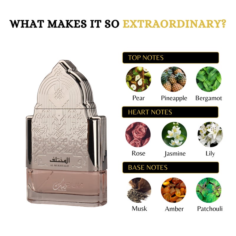 NUSUK AL MUKHTALIF, 100 ml extrait de parfum for Women, Arabic Dubai Fragrance Eau de Parfum - 100 ml  (For Women) - Image 4
