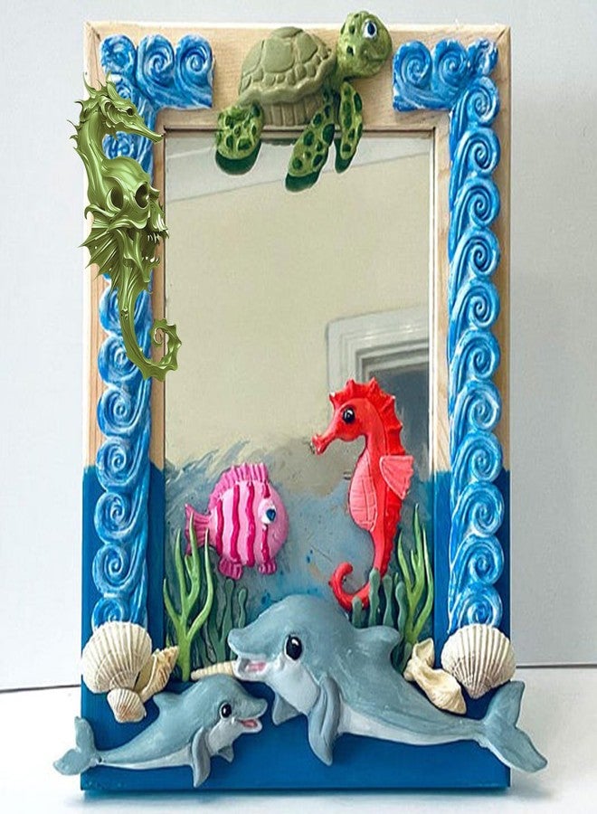 Xcake Lcook 4 Packs Marine Turtle Fondant Silicone Molds, Seahorse Chocolate Baking Molds Crab Fondant Mold for Sea Theme Sea Animal Cake Decoration Cupcake Toppers Cookie Clay - Image 5