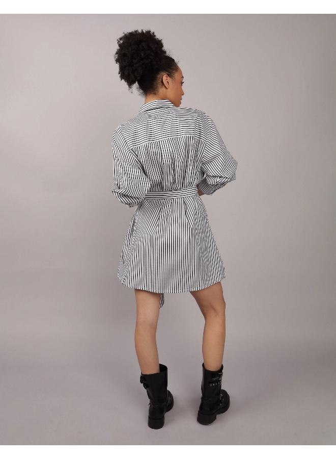 American Eagle Striped Shirtdress Dress - Image 4