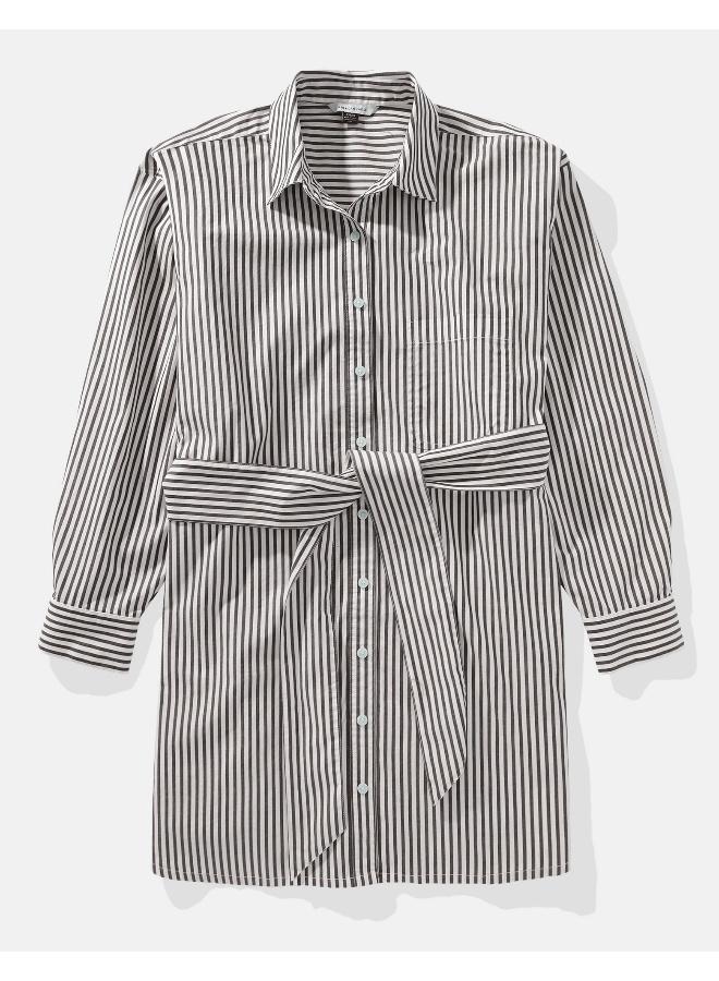 American Eagle Striped Shirtdress Dress - Image 3