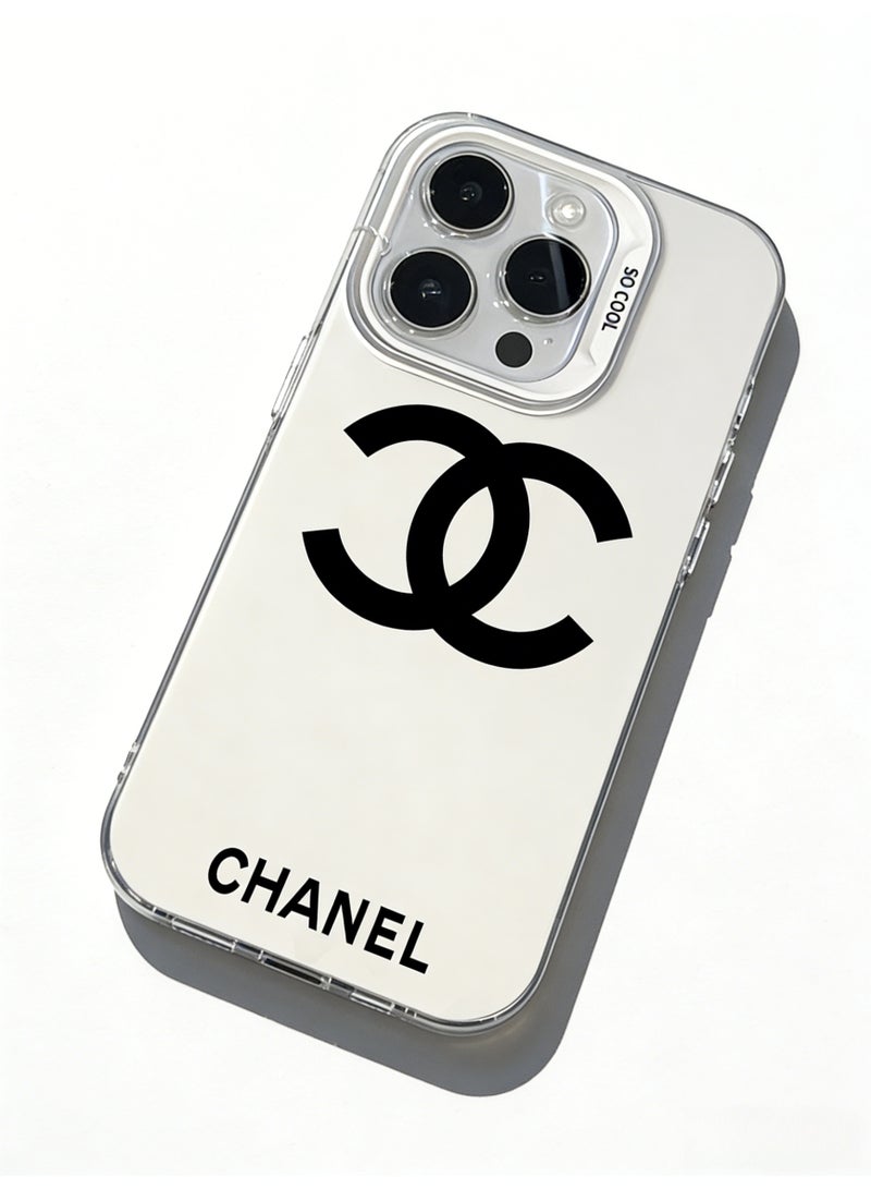 CHANEDE CHANEL Hot-Selling Classic Double C Logo Phone Case - Luxury Matte Beige Protective Cover for iPhone 16/16 Pro Max (Trending Item) - Image 2
