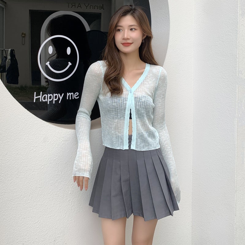 Summer Thin Sexy Spice Knitted Cardigan Women''s Short Loose Casual Style Sun-protective Shirt Coat Women''s Trendy Jacket - Image 1