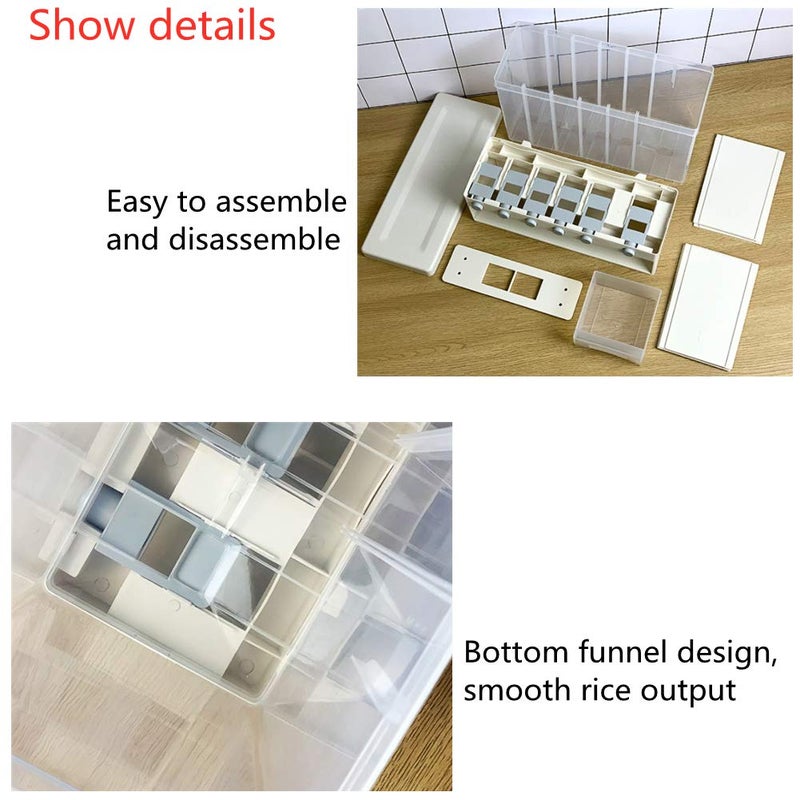 Grain Dispenser Cereal Dispenser Dry Food Dispenser Separate Waterproof and Moisture-Proof Rice Storage Wall Mounted Rice Storage Container - Image 3