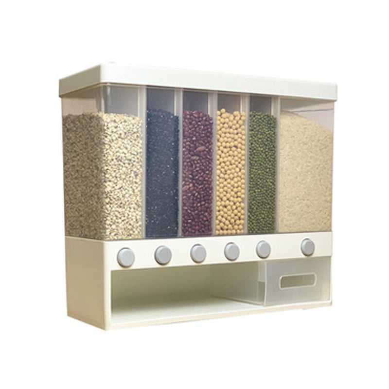 Grain Dispenser Cereal Dispenser Dry Food Dispenser Separate Waterproof and Moisture-Proof Rice Storage Wall Mounted Rice Storage Container - Image 1