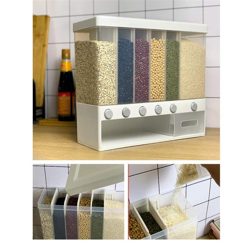 Grain Dispenser Cereal Dispenser Dry Food Dispenser Separate Waterproof and Moisture-Proof Rice Storage Wall Mounted Rice Storage Container - Image 5