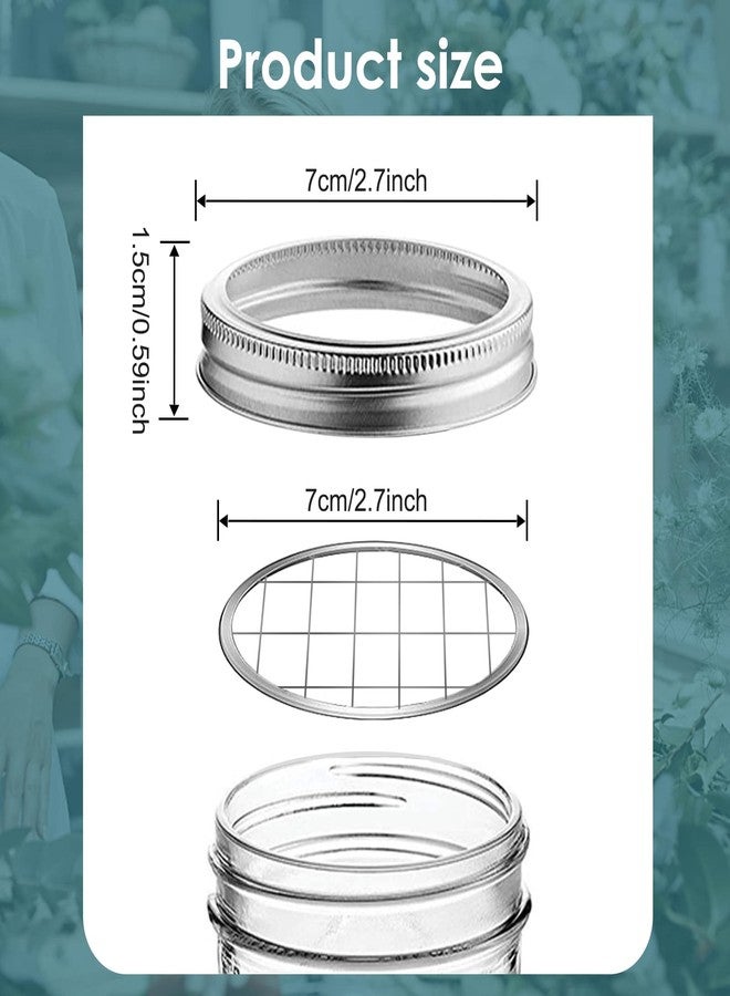 itechpanda 10 Pack Mason Jar Flower Frog Lid Mason Grid Flower Organizer Lid Insert for Valentine's Day Home Kitchen Office Regular Mouth Mason Canning Jars Accessories, 70 mm - Image 2