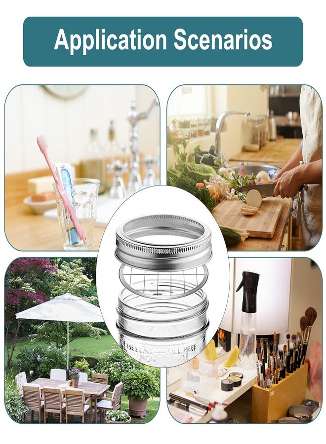 itechpanda 10 Pack Mason Jar Flower Frog Lid Mason Grid Flower Organizer Lid Insert for Valentine's Day Home Kitchen Office Regular Mouth Mason Canning Jars Accessories, 70 mm - Image 4