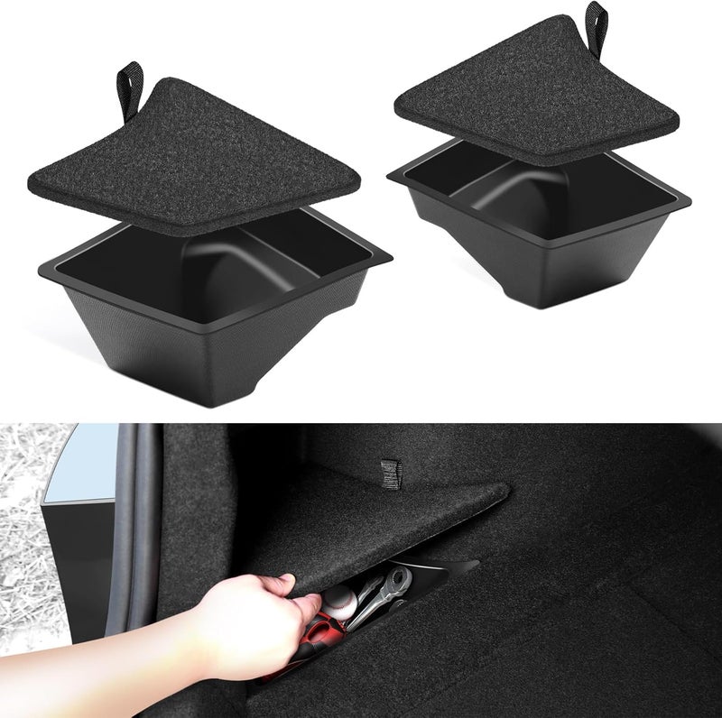 VIHIMAI Tesla Model 3 Rear Trunk Organizer Storage Box Side Bin with Lid for 2024 Highland - Image 1