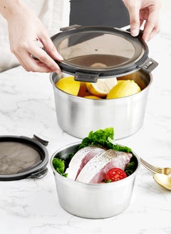 Sharpdo 304 Stainless Steel Crisper Box Set with Fresh-Keeping Sealing Lid  - Image 3