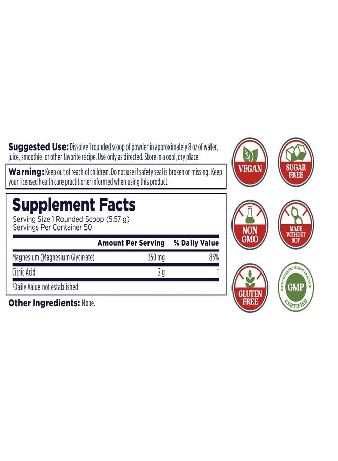 KAL Calming Magnesium Glycinate Powder Plus Citric Acid - Unflavored - Nervous System, Bone and Relaxation Support Drink Mix - No Sugar - 60-Day Guarantee, 40 Servings, 8.5 OZ - Image 2