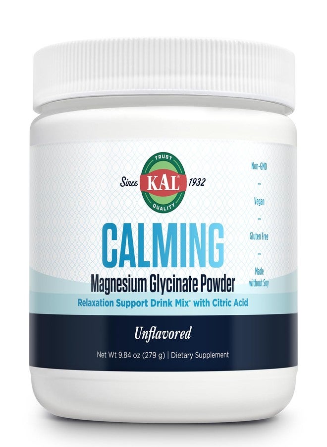 KAL Calming Magnesium Glycinate Powder Plus Citric Acid - Unflavored - Nervous System, Bone and Relaxation Support Drink Mix - No Sugar - 60-Day Guarantee, 40 Servings, 8.5 OZ - Image 1