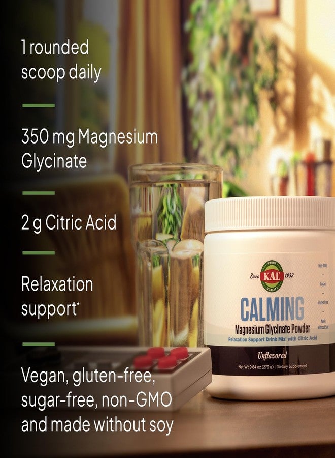 KAL Calming Magnesium Glycinate Powder Plus Citric Acid - Unflavored - Nervous System, Bone and Relaxation Support Drink Mix - No Sugar - 60-Day Guarantee, 40 Servings, 8.5 OZ - Image 4