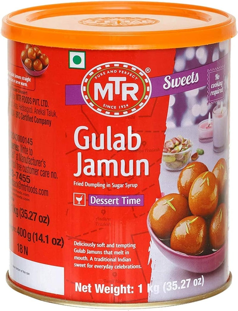 MTR Gulab Jamun Tin 1 Kg - Traditional Indian Sweet - Image 1